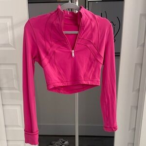Lululemon Athletica Pink cropped Long Sleeve Top
